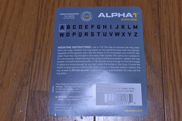 SIG SAUER ALPHA1 1inch MED